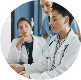 Healthcare workers working