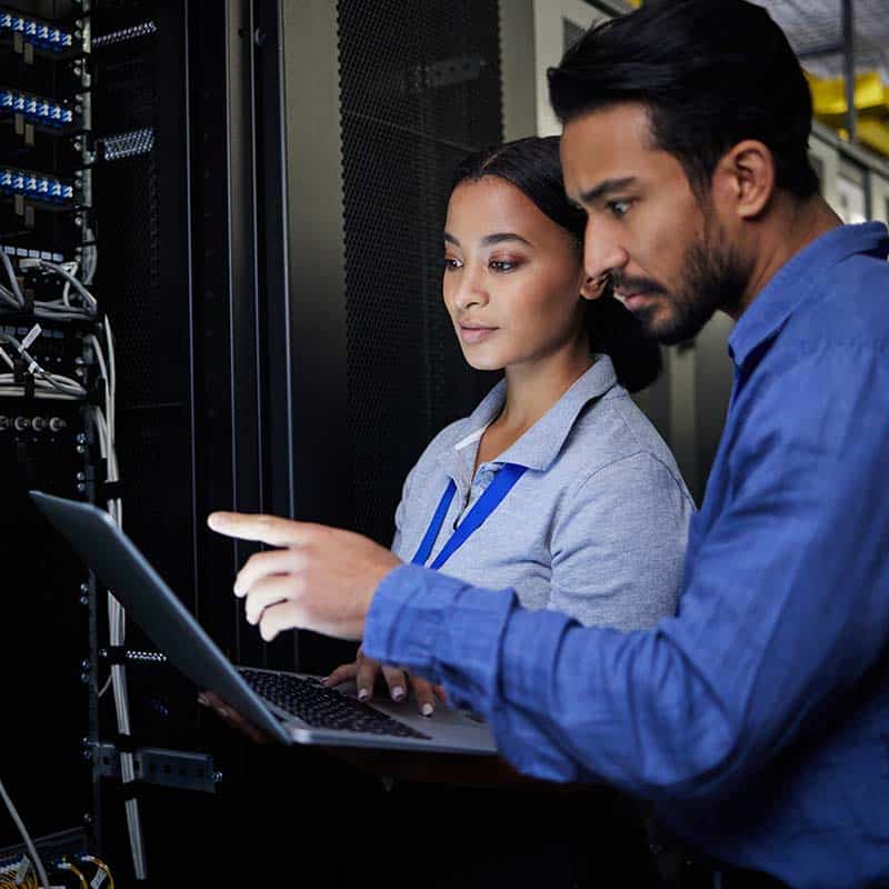 People using server equipment
