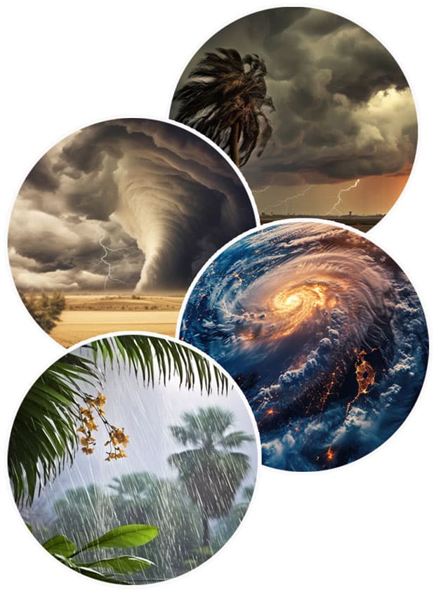 monsoon, tornado, hurricane